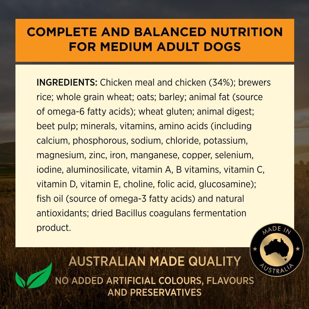 PRO PLAN Adult Dry Dog Food Medium Breed Chicken 15Kg